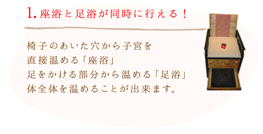 座浴と足浴が同時に行える